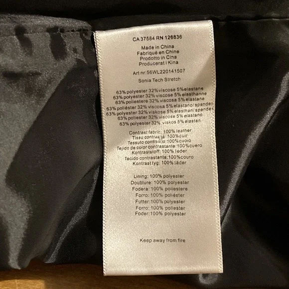 J. Lindeberg Skirt Women 8 / 10 40 Black Genuine Leather Trim Business Wedding - Picture 7 of 9